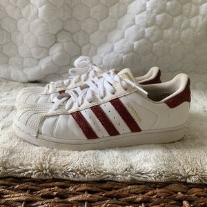 Red Snakeskin Adidas Superstars